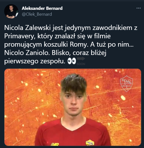 Nicola Zalewski WYRÓŻNIONY w Romie!